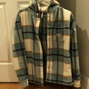 KITH plaid hooded Ginza shirt. NWT. XS.